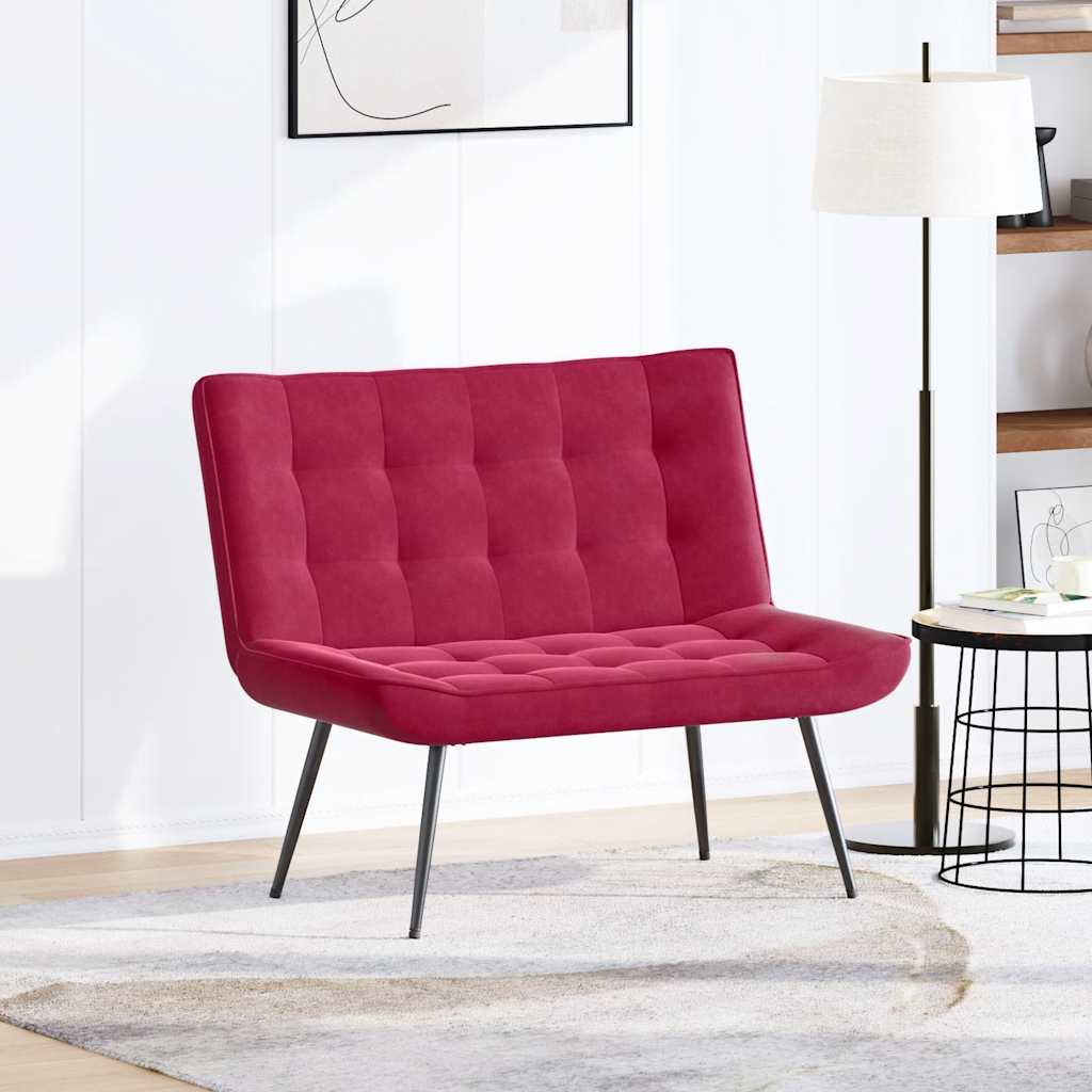 Banc rouge bordeaux 110x74x84 cm velours - XIOS
