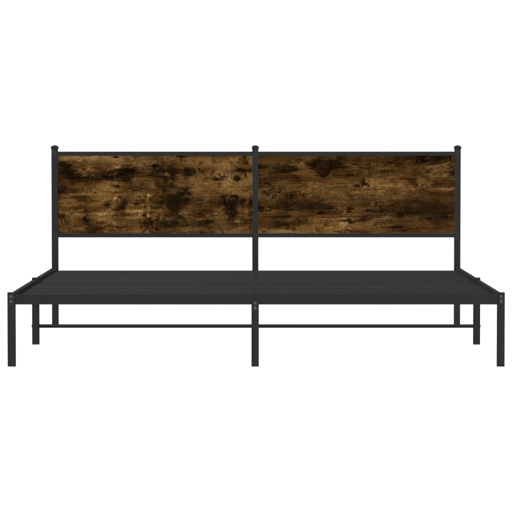 Cadre de lit en métal sans matelas chêne fumé 200x200 cm - XIOS