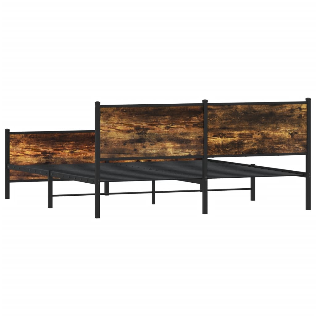 Cadre de lit en métal sans matelas chêne fumé 200x200 cm - XIOS