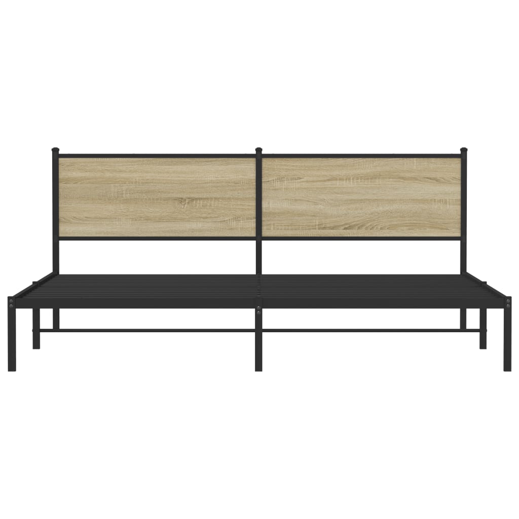 Cadre de lit en métal sans matelas chêne sonoma 200x200 cm - XIOS