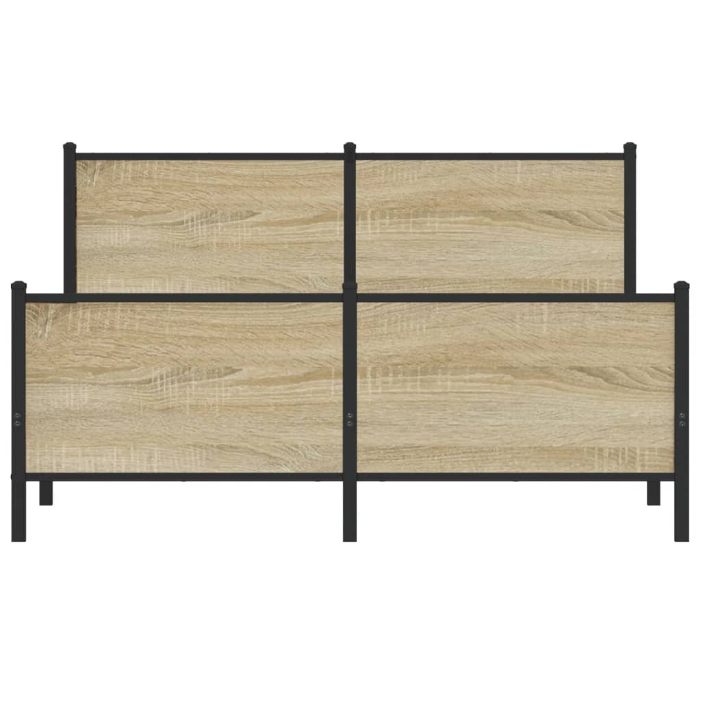 Cadre de lit en métal sans matelas chêne sonoma 150x200 cm - XIOS