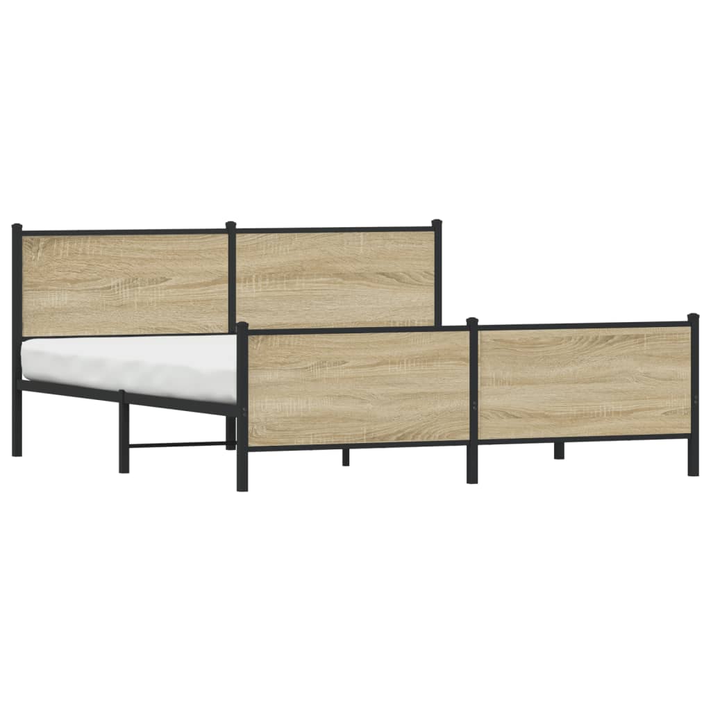 Cadre de lit en métal sans matelas chêne sonoma 183x213 cm - XIOS