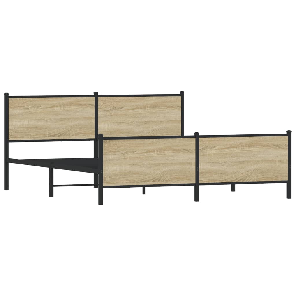 Cadre de lit en métal sans matelas chêne sonoma 200x200 cm - XIOS