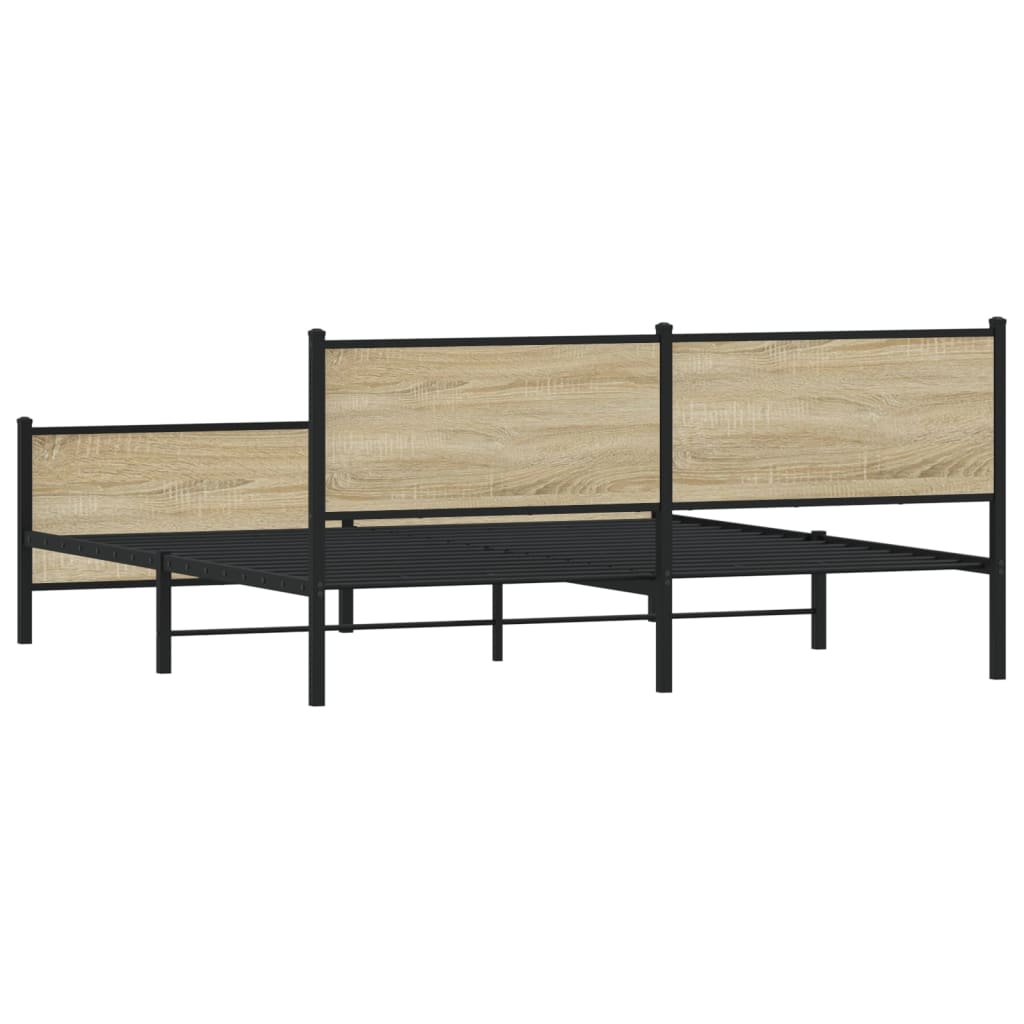 Cadre de lit en métal sans matelas chêne sonoma 200x200 cm - XIOS