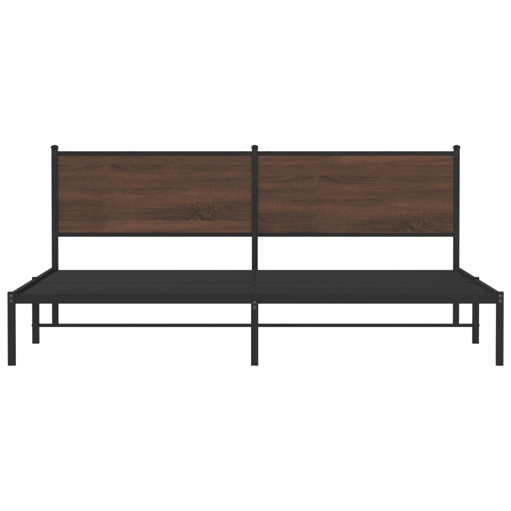 Cadre de lit en métal sans matelas chêne marron 200x200 cm - XIOS