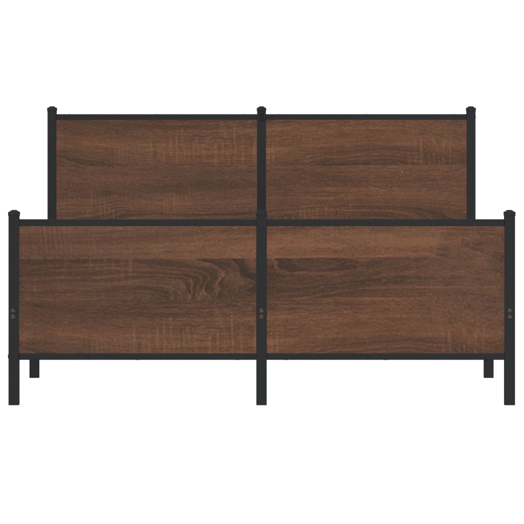 Cadre de lit en métal sans matelas chêne marron 140x200 cm - XIOS