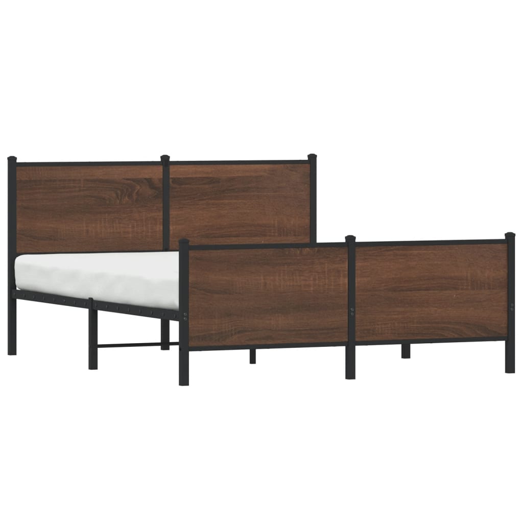 Cadre de lit en métal sans matelas chêne marron 150x200 cm - XIOS