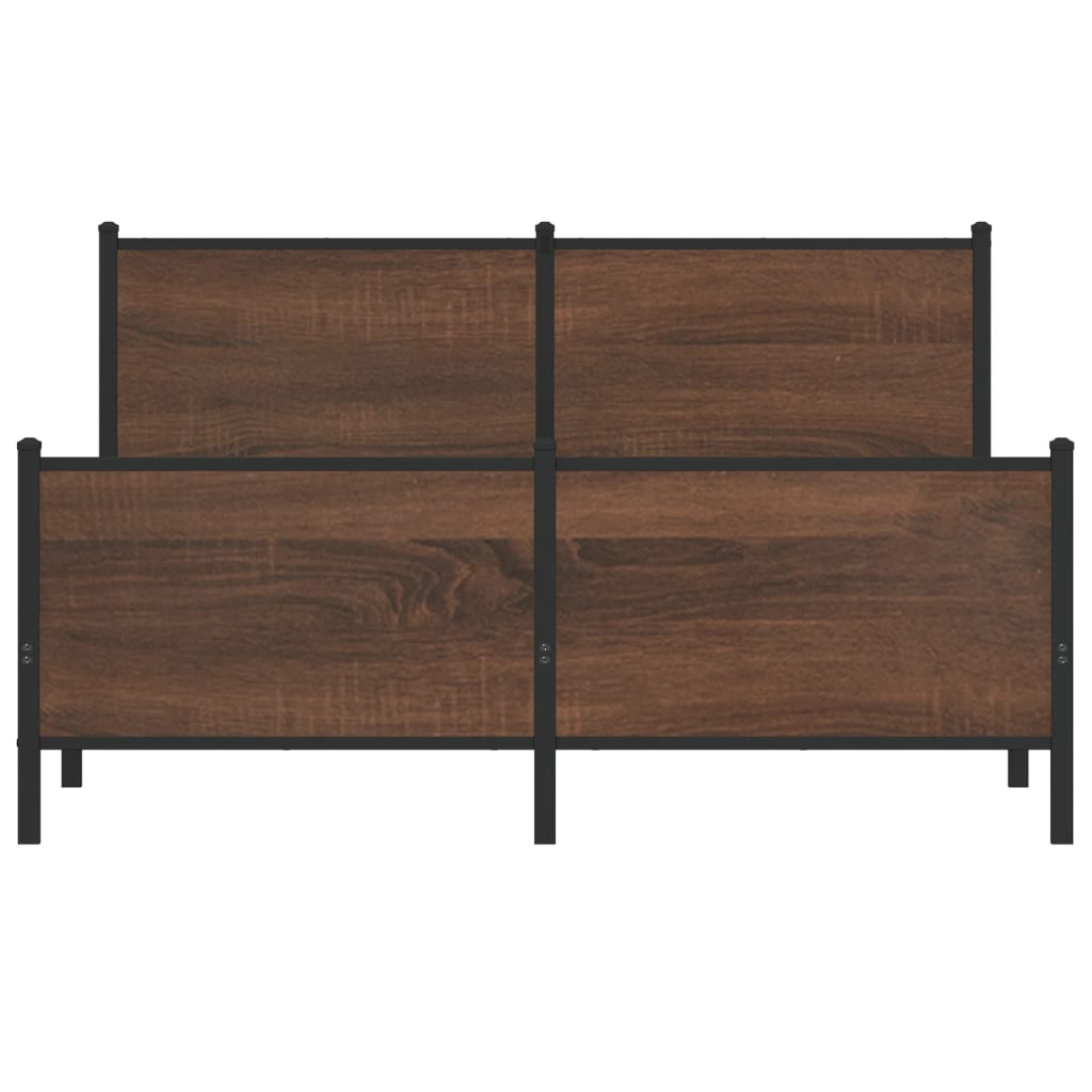 Cadre de lit en métal sans matelas chêne marron 150x200 cm - XIOS