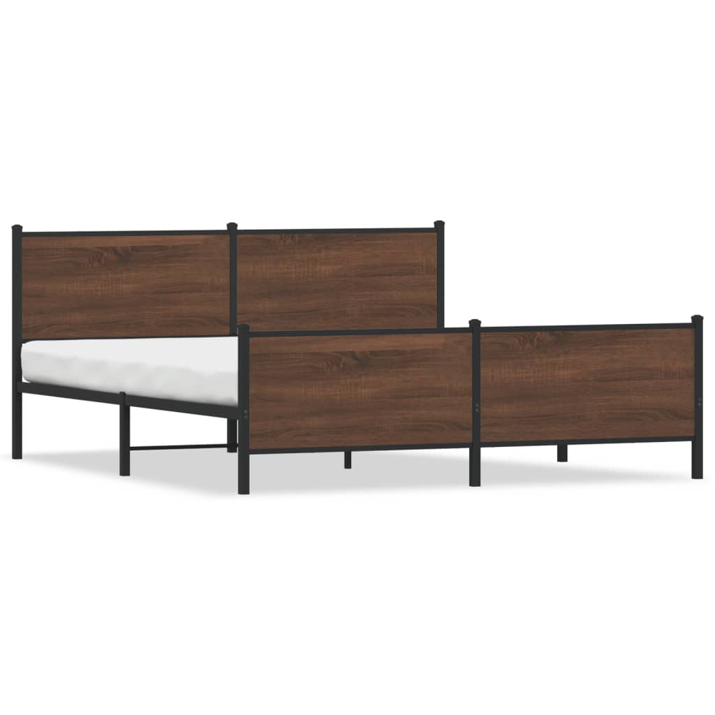 Cadre de lit en métal sans matelas chêne marron 193x203 cm - XIOS