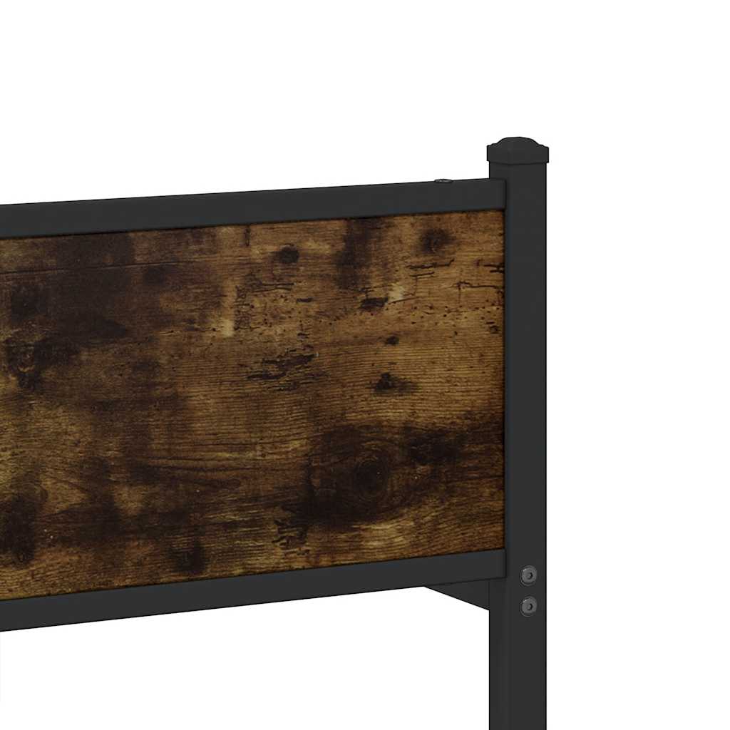 Cadre de lit en métal sans matelas chêne fumé 150x200 cm - XIOS