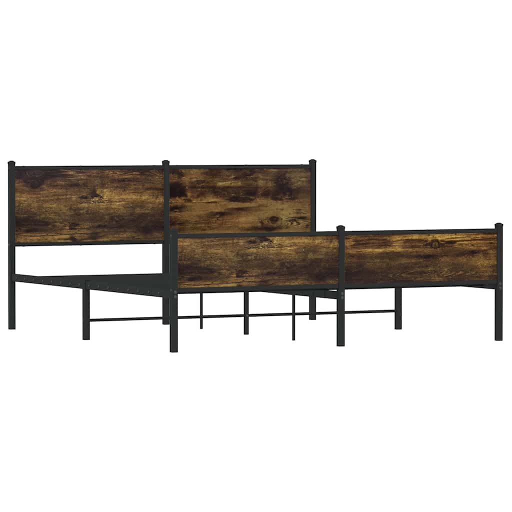 Cadre de lit en métal sans matelas chêne fumé 180x200 cm - XIOS