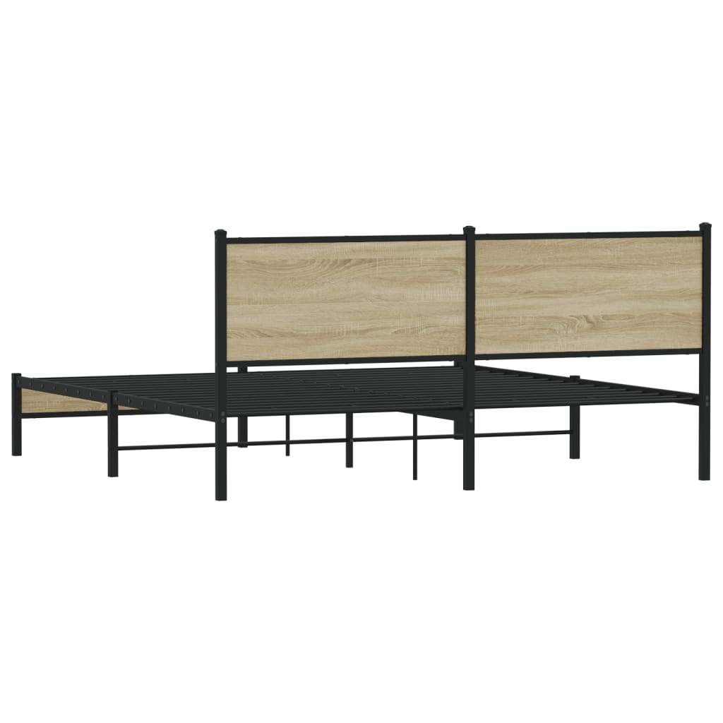 Cadre de lit en métal sans matelas chêne sonoma 180x200 cm - XIOS