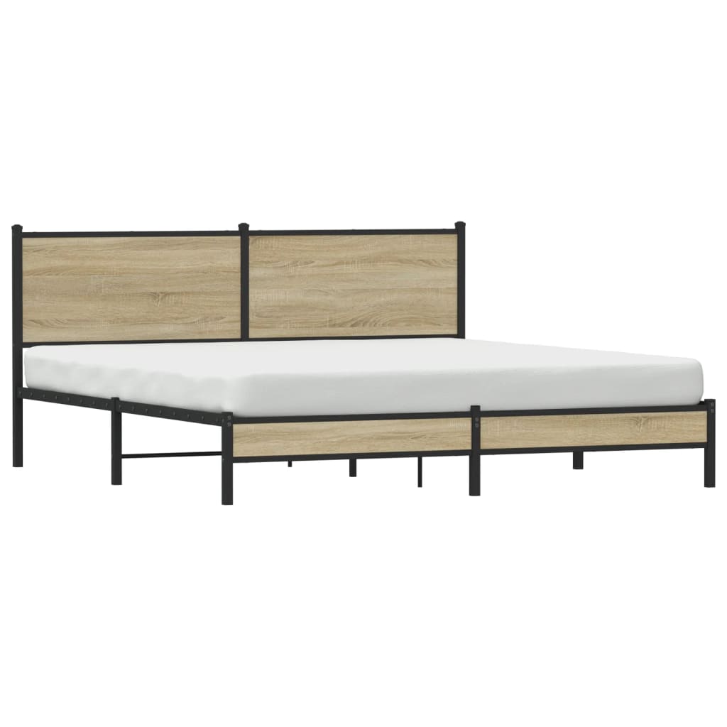 Cadre de lit en métal sans matelas chêne sonoma 183x213 cm - XIOS