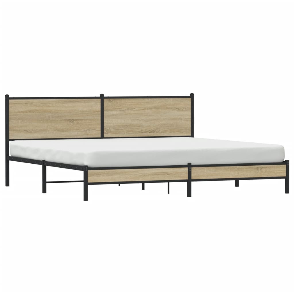 Cadre de lit en métal sans matelas chêne sonoma 193x203 cm - XIOS