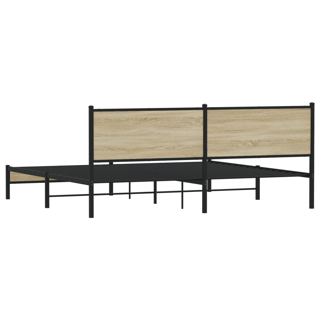 Cadre de lit en métal sans matelas chêne sonoma 193x203 cm - XIOS