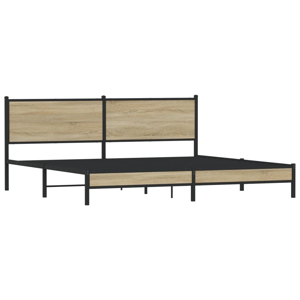 Cadre de lit en métal sans matelas chêne sonoma 200x200 cm - XIOS