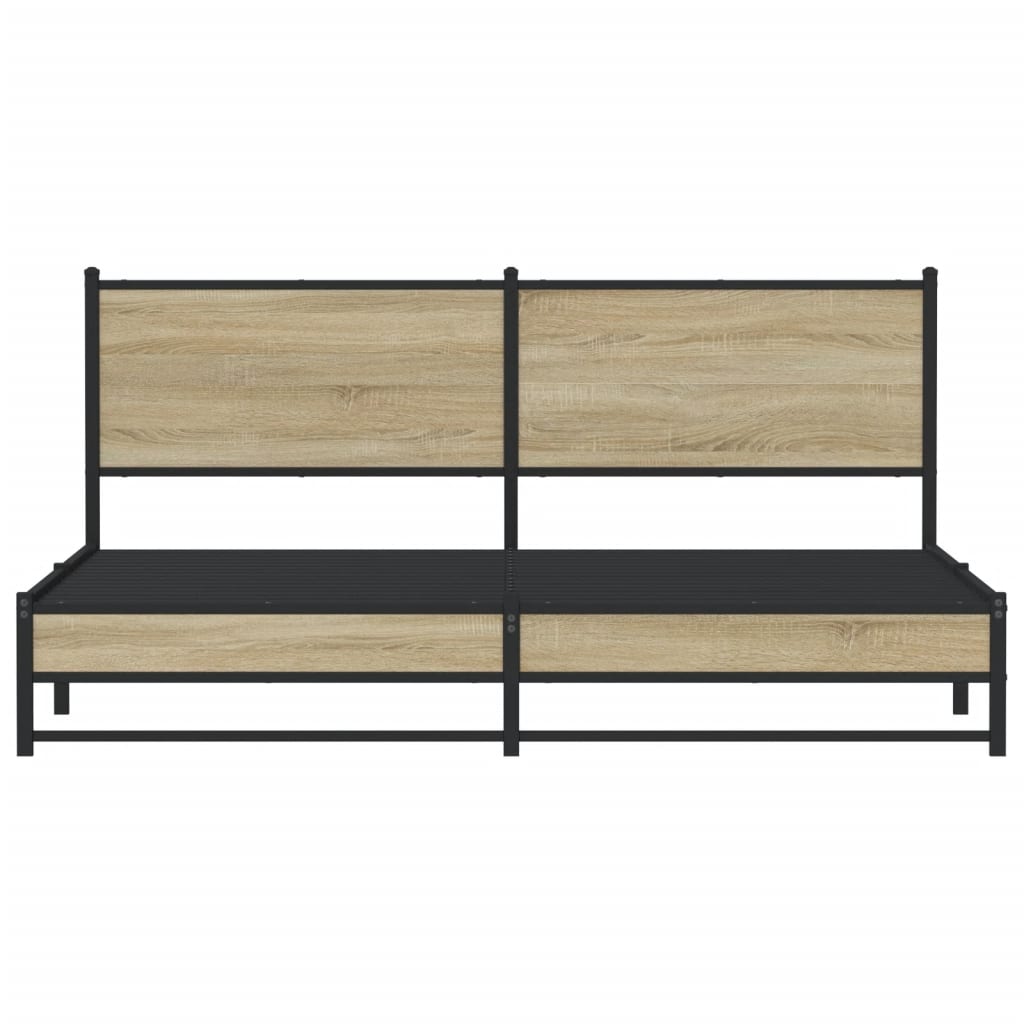 Cadre de lit en métal sans matelas chêne sonoma 180x200 cm - XIOS