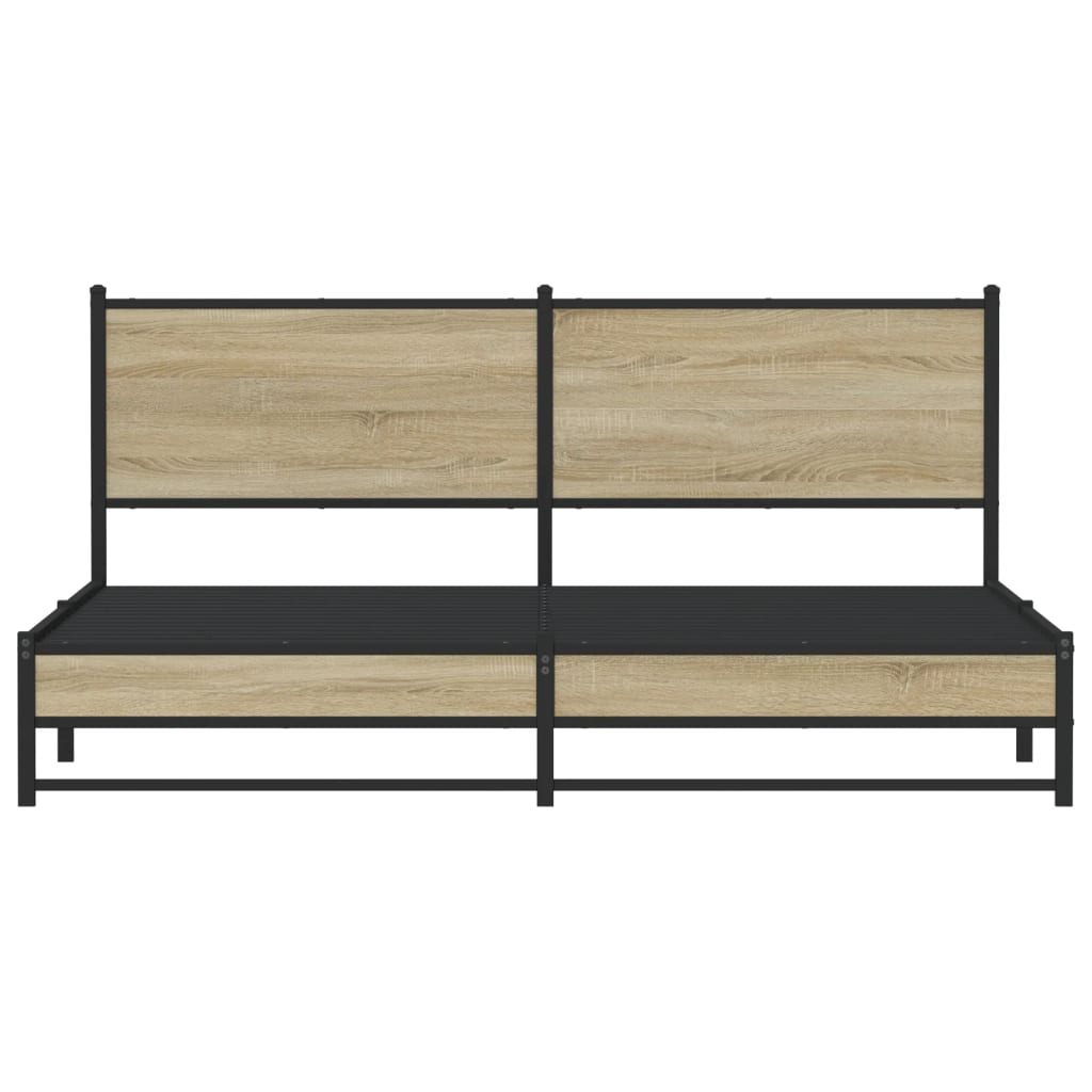 Cadre de lit en métal sans matelas chêne sonoma 183x213 cm - XIOS