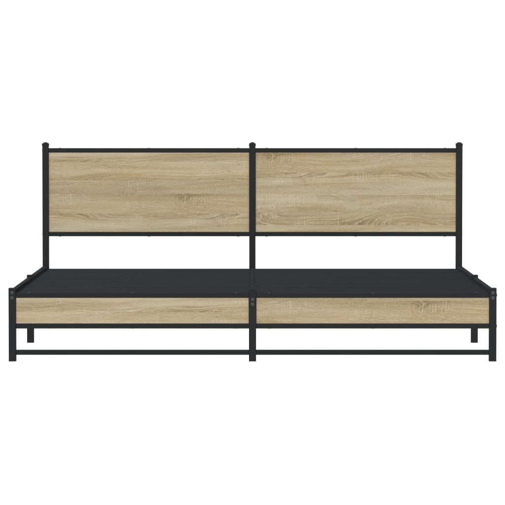 Cadre de lit en métal sans matelas chêne sonoma 193x203 cm - XIOS