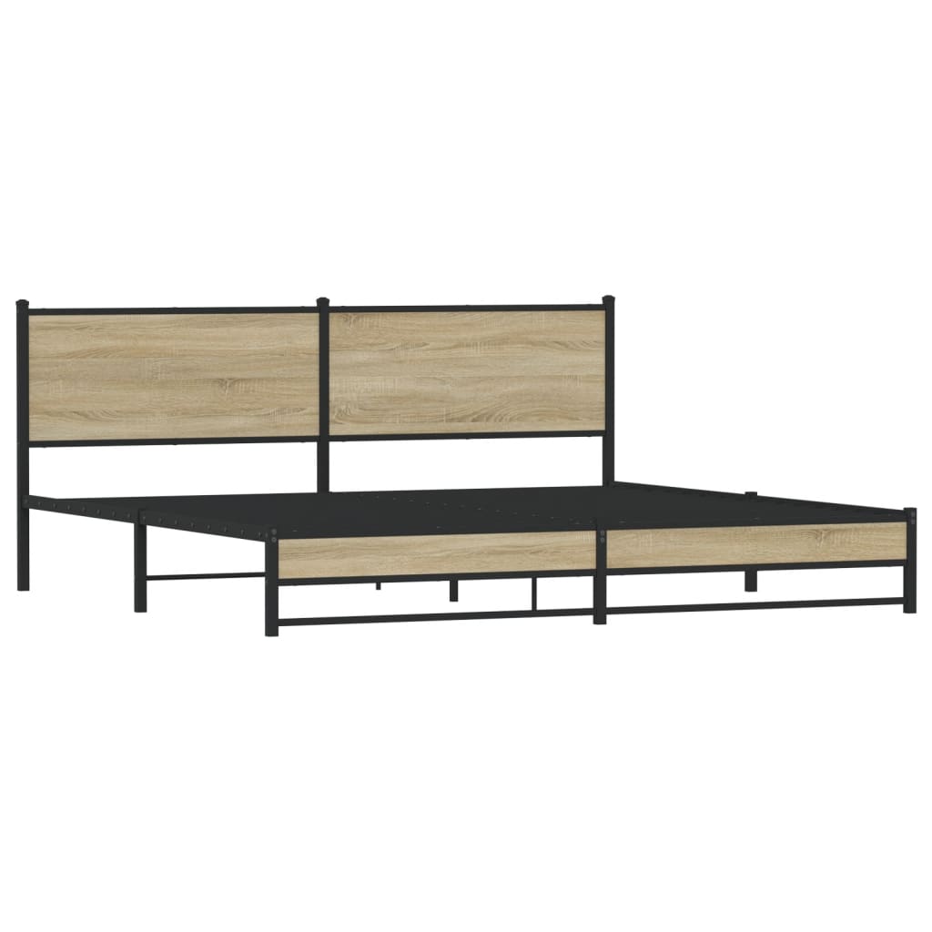 Cadre de lit en métal sans matelas chêne sonoma 200x200 cm - XIOS