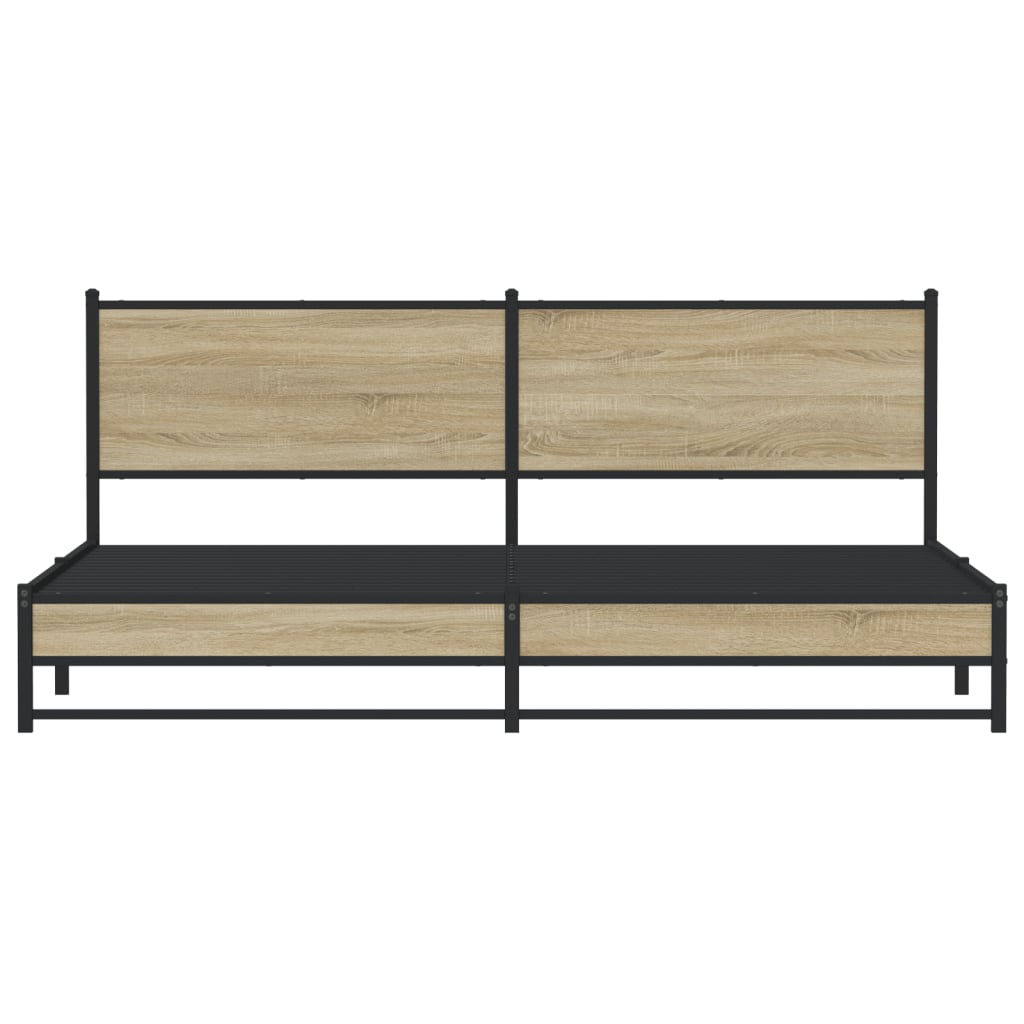 Cadre de lit en métal sans matelas chêne sonoma 200x200 cm - XIOS