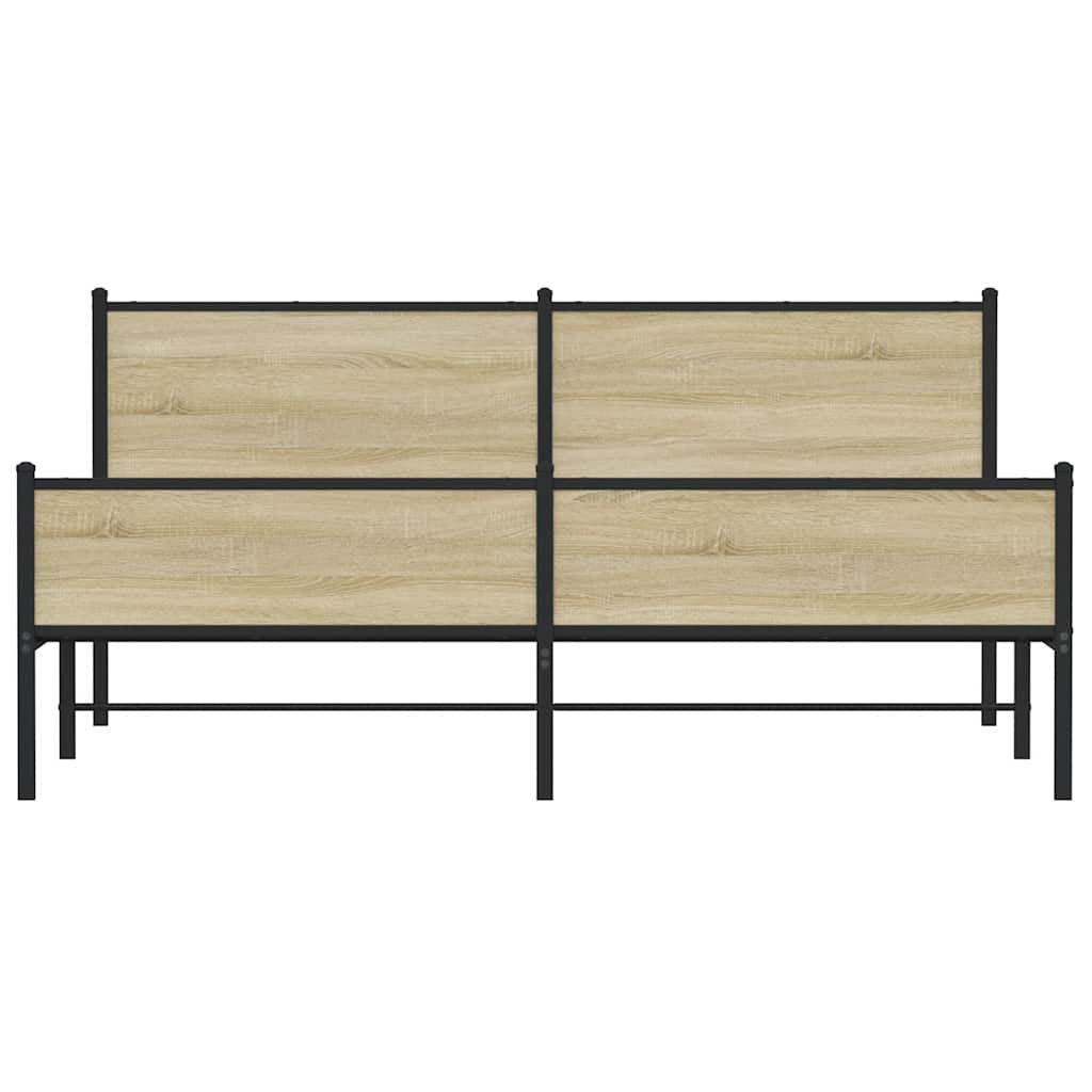 Cadre de lit en métal sans matelas chêne sonoma 160x200 cm - XIOS