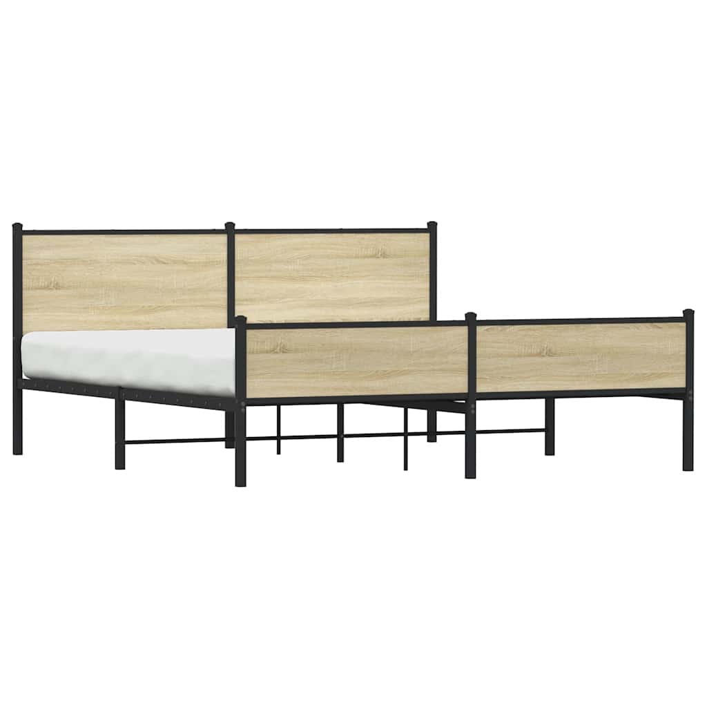 Cadre de lit en métal sans matelas chêne sonoma 183x213 cm - XIOS