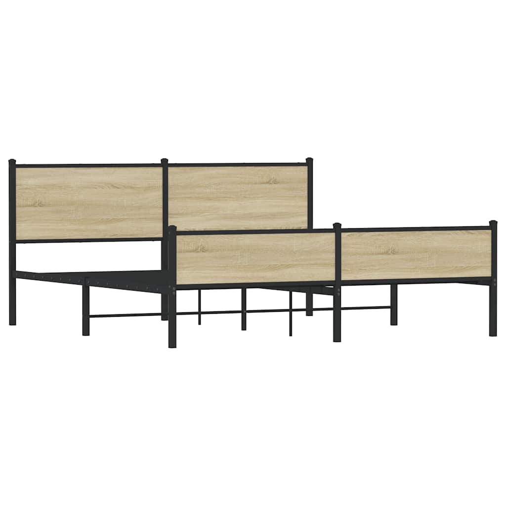 Cadre de lit en métal sans matelas chêne sonoma 183x213 cm - XIOS