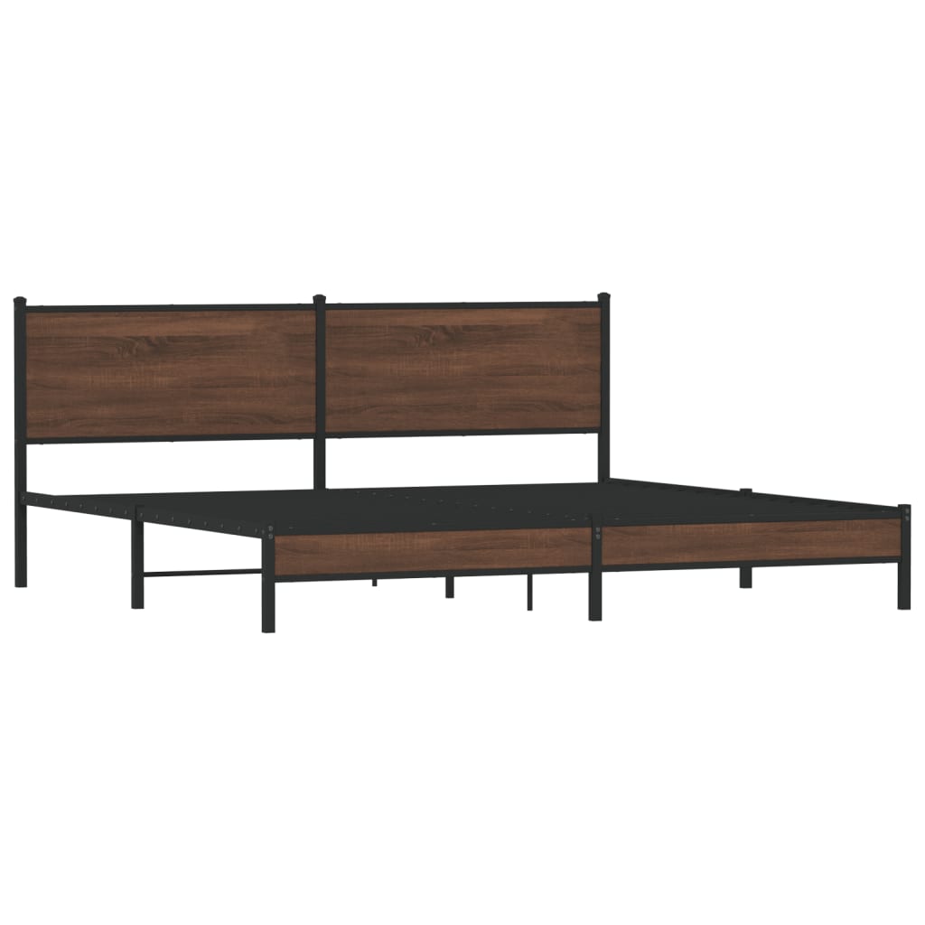 Cadre de lit en métal sans matelas chêne marron 200x200 cm - XIOS