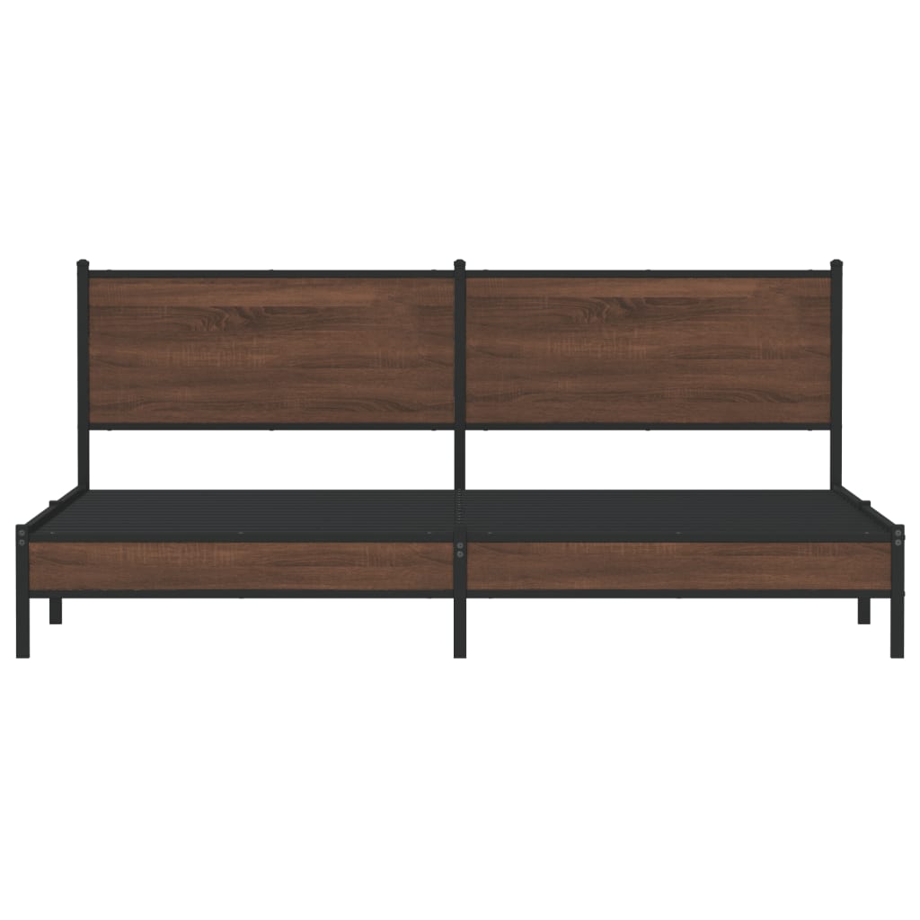 Cadre de lit en métal sans matelas chêne marron 200x200 cm - XIOS
