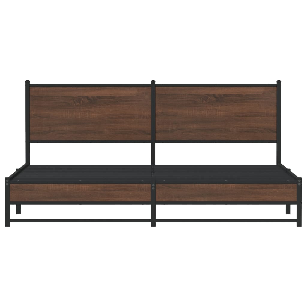 Cadre de lit en métal sans matelas chêne marron 180x200 cm - XIOS