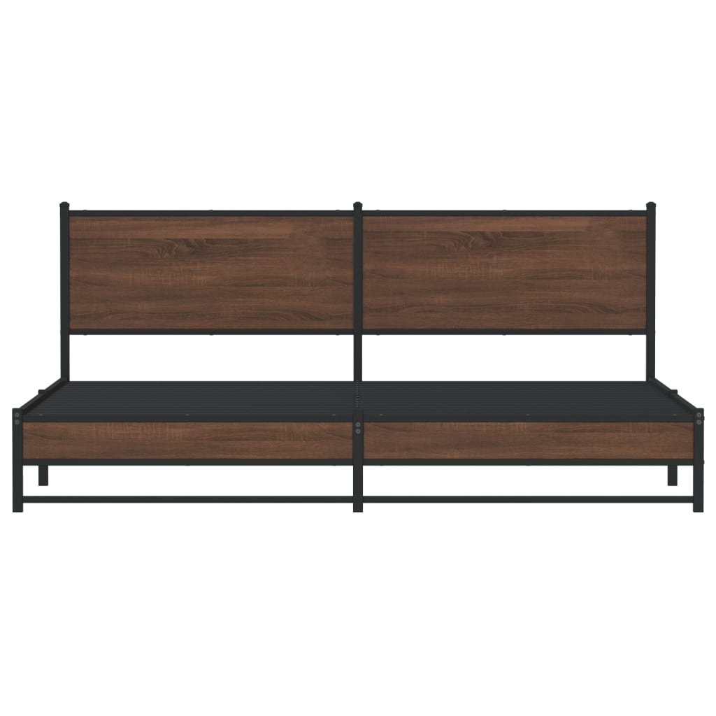 Cadre de lit en métal sans matelas chêne marron 193x203 cm - XIOS