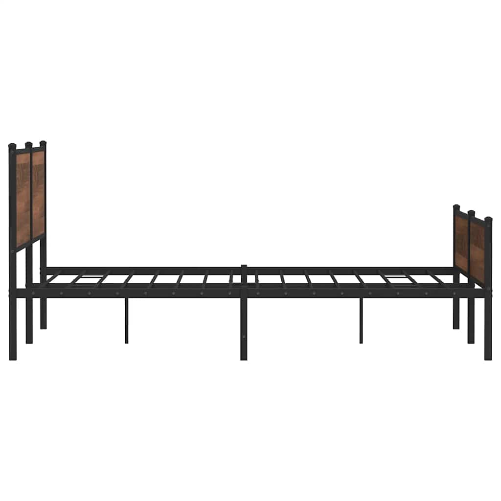 Cadre de lit en métal sans matelas chêne marron 160x200 cm - XIOS