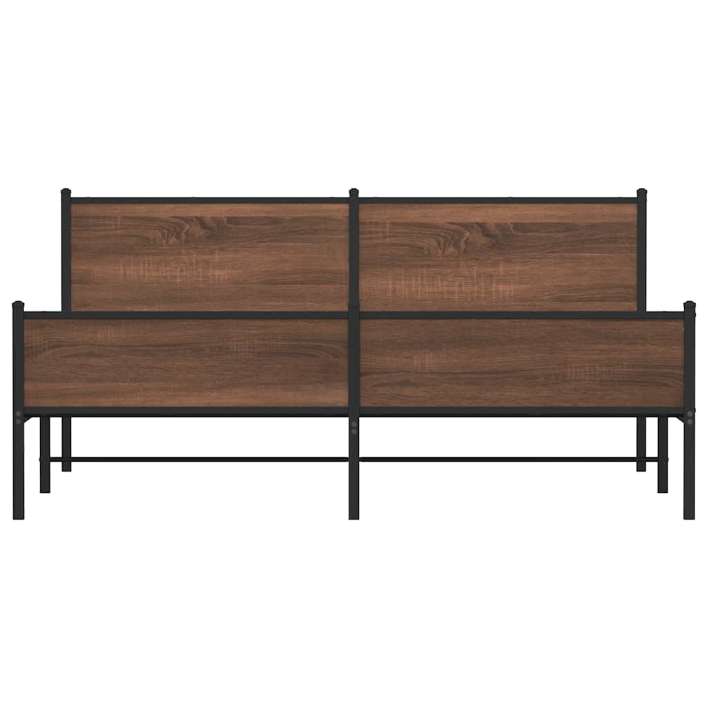 Cadre de lit en métal sans matelas chêne marron 180x200 cm - XIOS