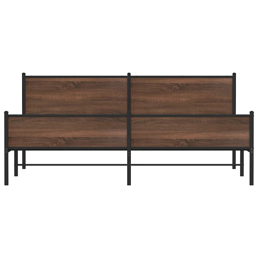 Cadre de lit en métal sans matelas chêne marron 200x200 cm - XIOS