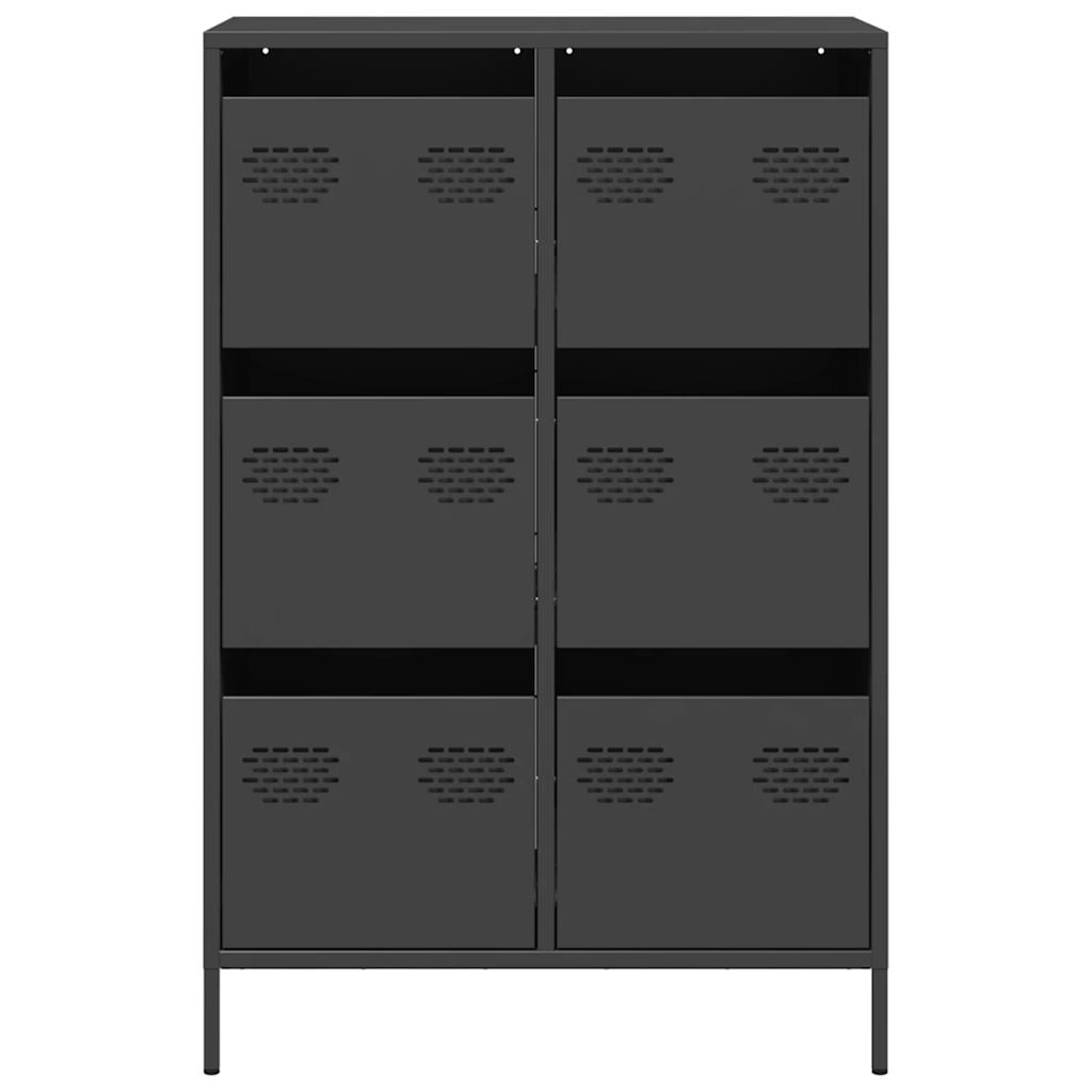 Buffet haut noir 68x39x101,5 cm acier