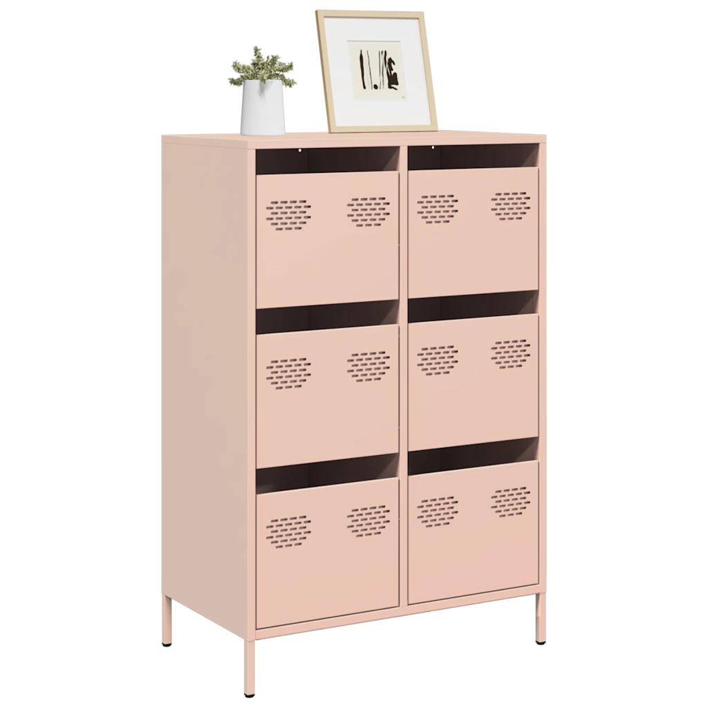 Buffet haut rose 68x39x101,5 cm acier - XIOS
