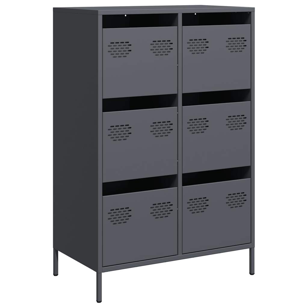 Buffet haut anthracite 68x39x101,5 cm acier - XIOS