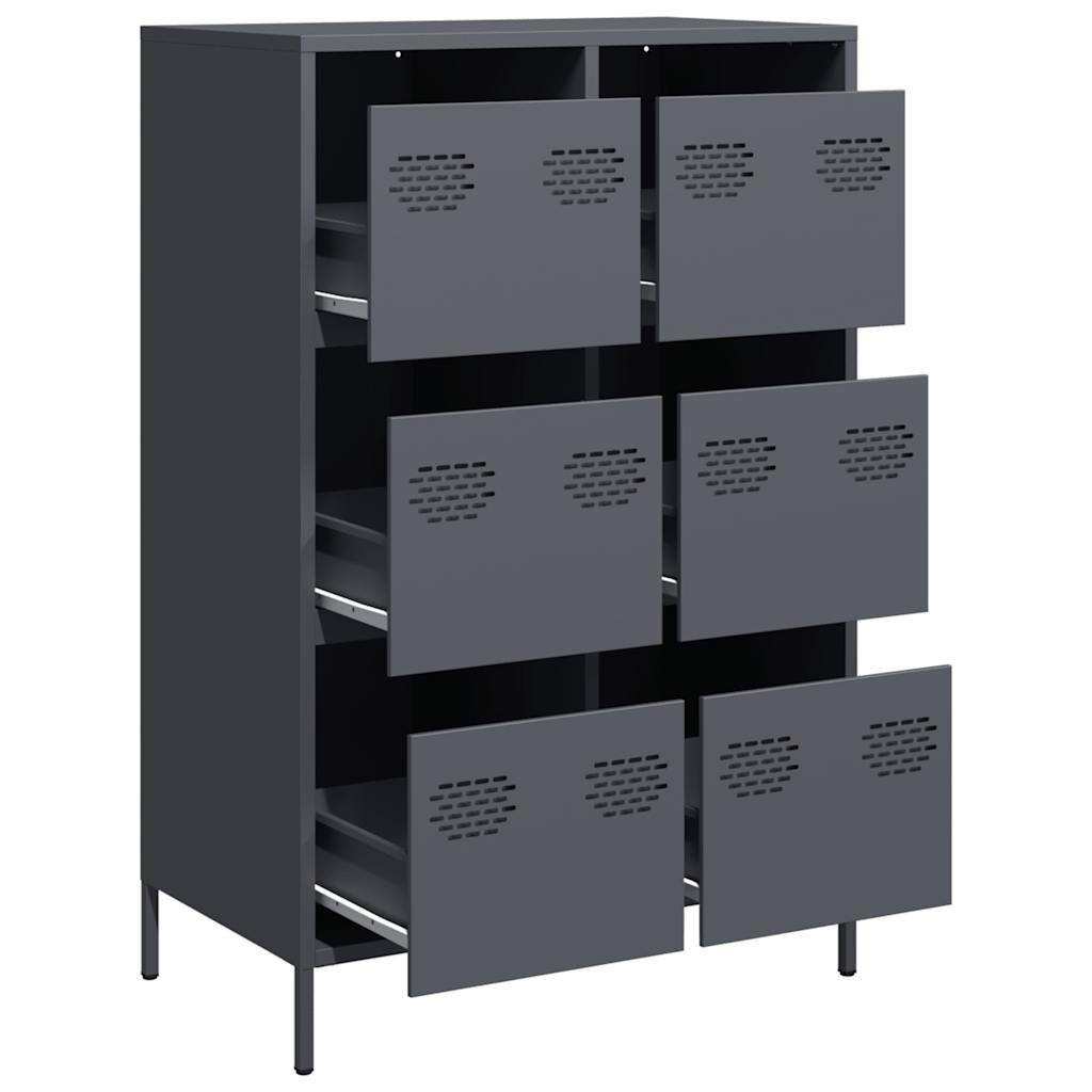 Buffet haut anthracite 68x39x101,5 cm acier - XIOS
