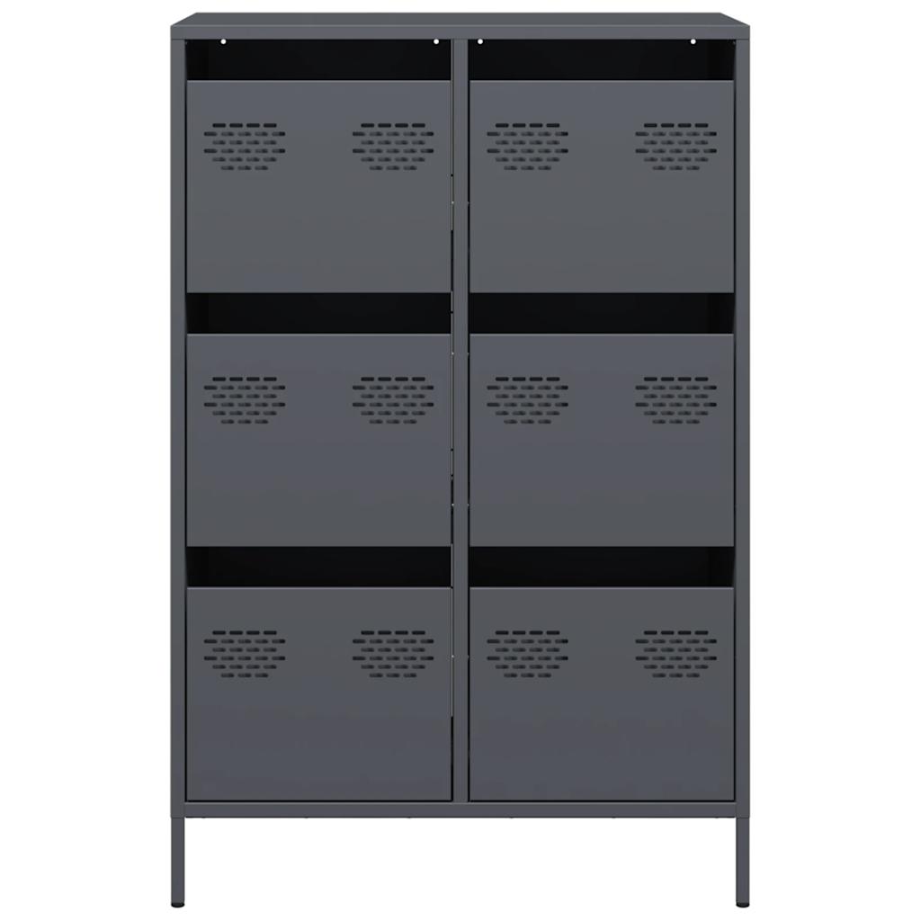 Buffet haut anthracite 68x39x101,5 cm acier - XIOS