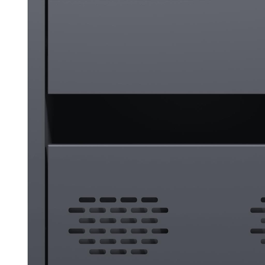 Buffet haut anthracite 68x39x101,5 cm acier - XIOS