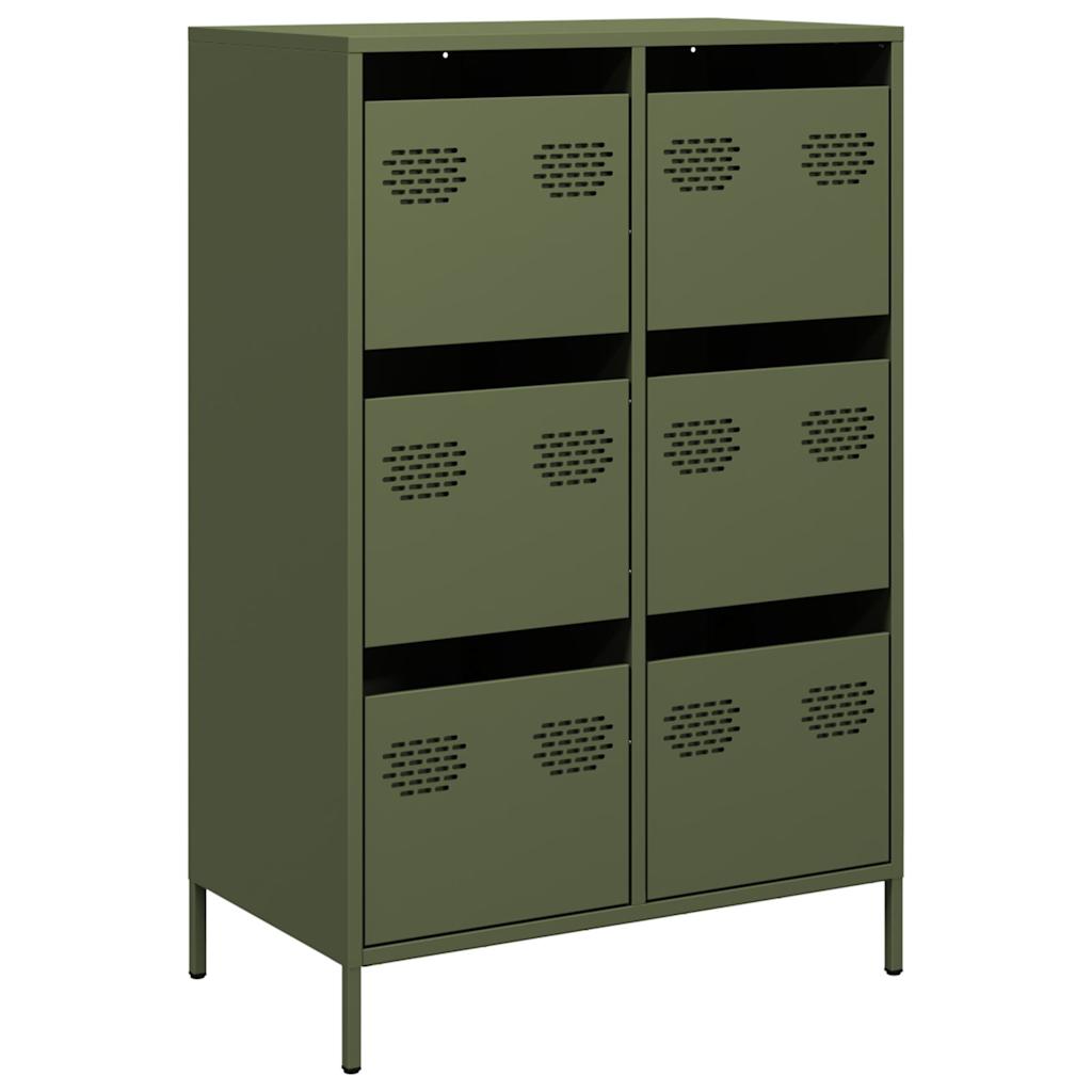 Buffet haut vert olive 68x39x101,5 cm acier - XIOS