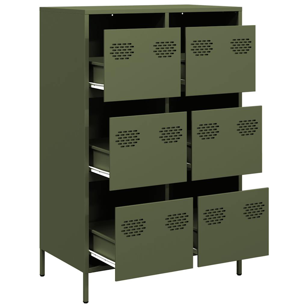 Buffet haut vert olive 68x39x101,5 cm acier - XIOS