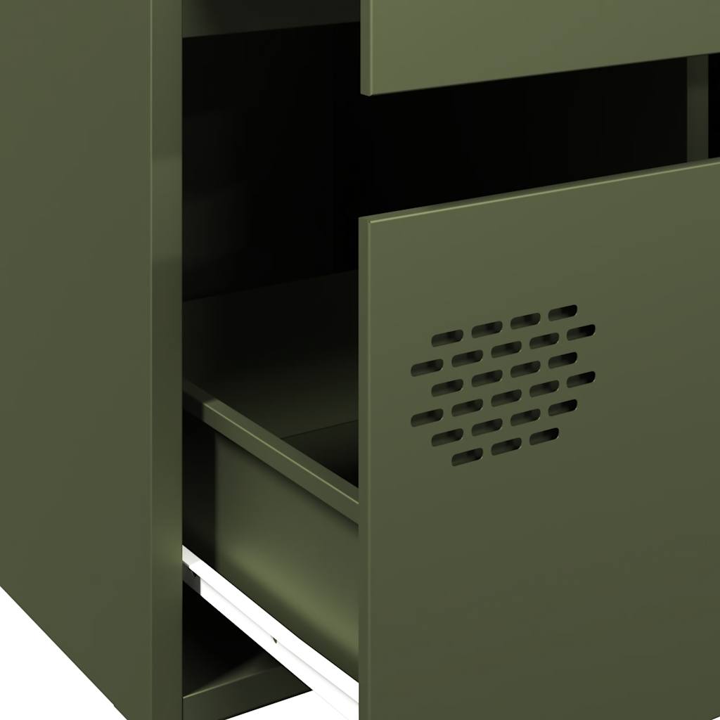 Buffet haut vert olive 68x39x101,5 cm acier - XIOS