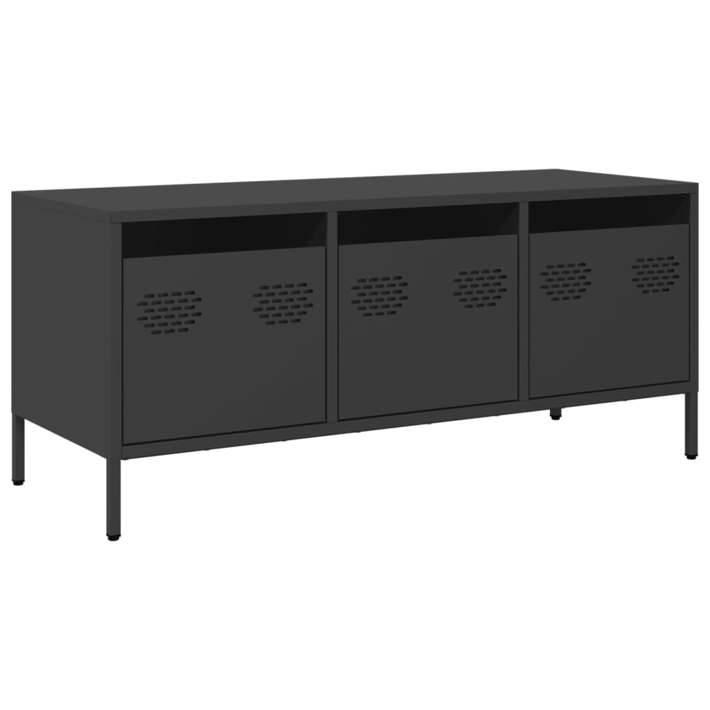 Meuble TV noir 101,5x39x43,5 cm acier laminé à froid - XIOS