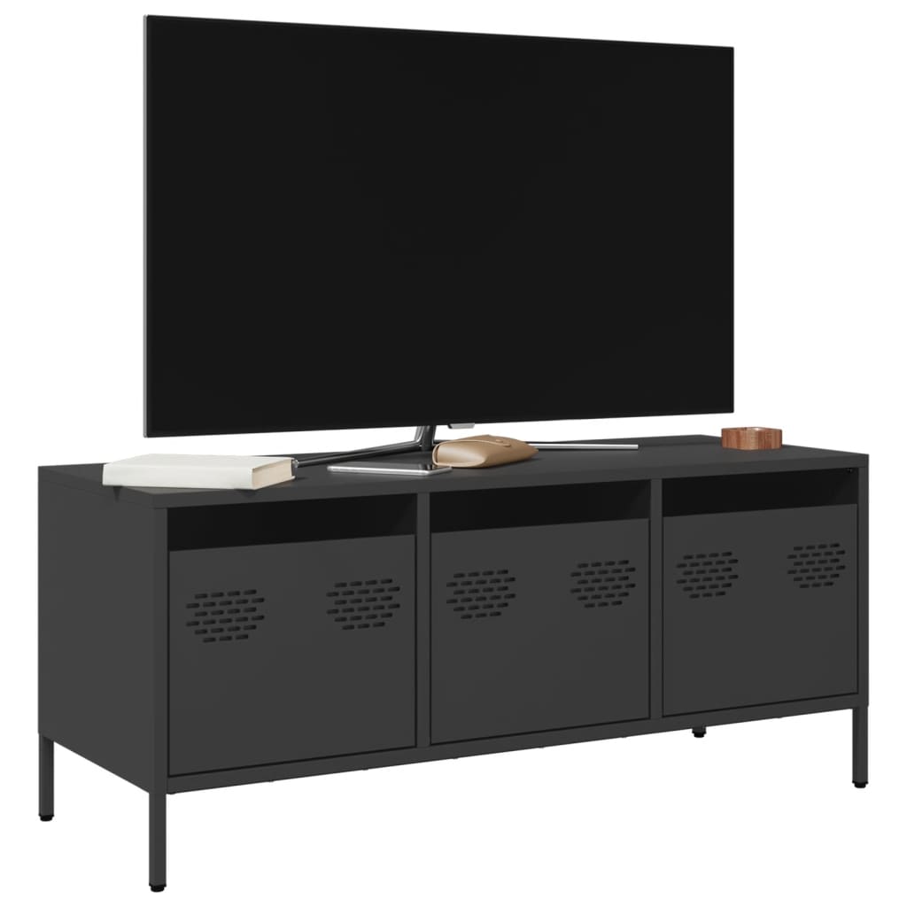 Meuble TV noir 101,5x39x43,5 cm acier laminé à froid - XIOS