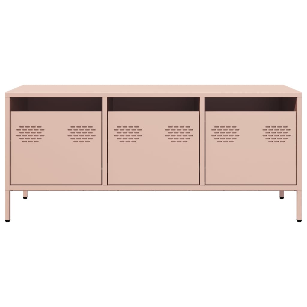 Meuble TV rose 101,5x39x43,5 cm acier laminé à froid - XIOS