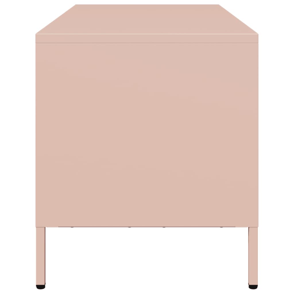 Meuble TV rose 101,5x39x43,5 cm acier laminé à froid - XIOS