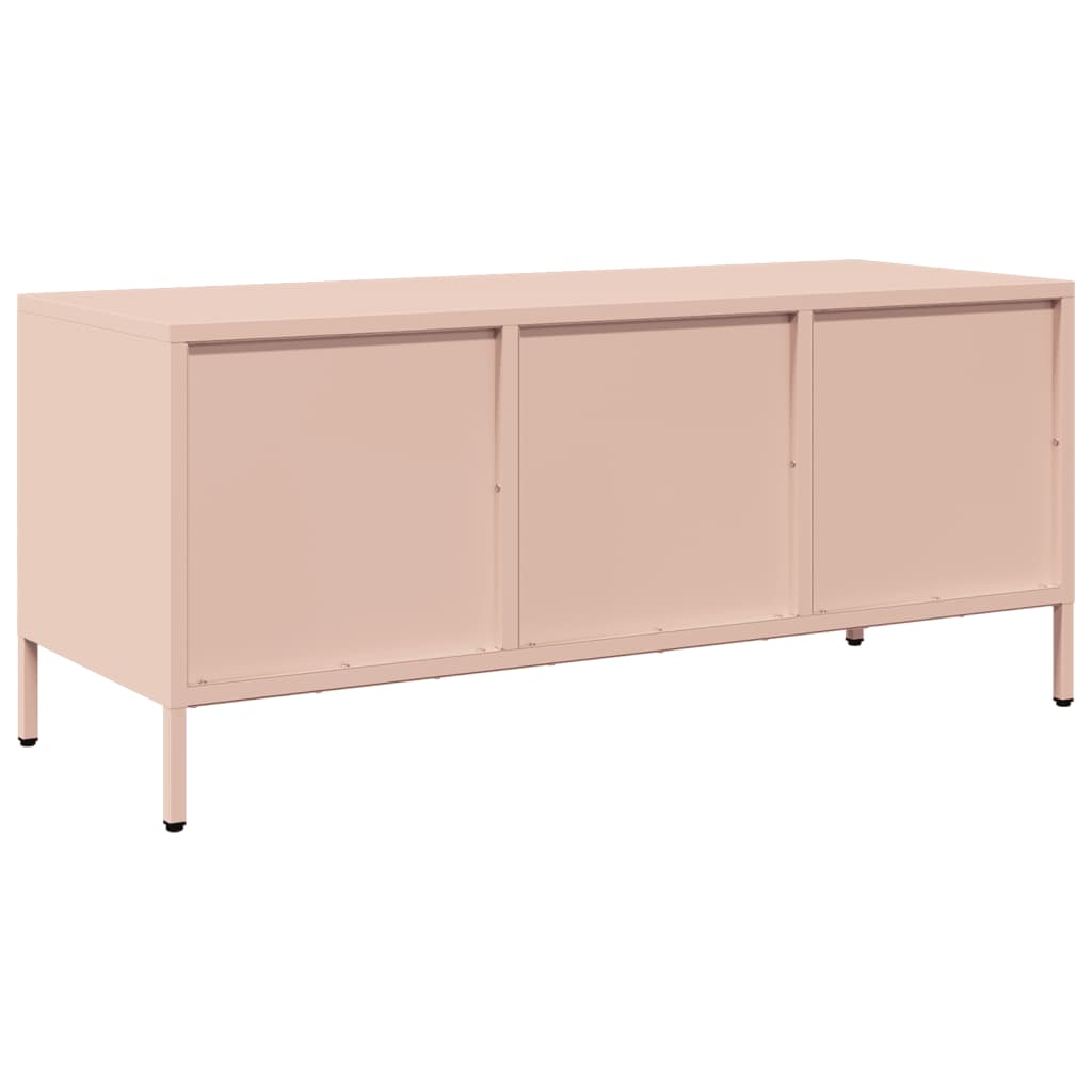Meuble TV rose 101,5x39x43,5 cm acier laminé à froid - XIOS