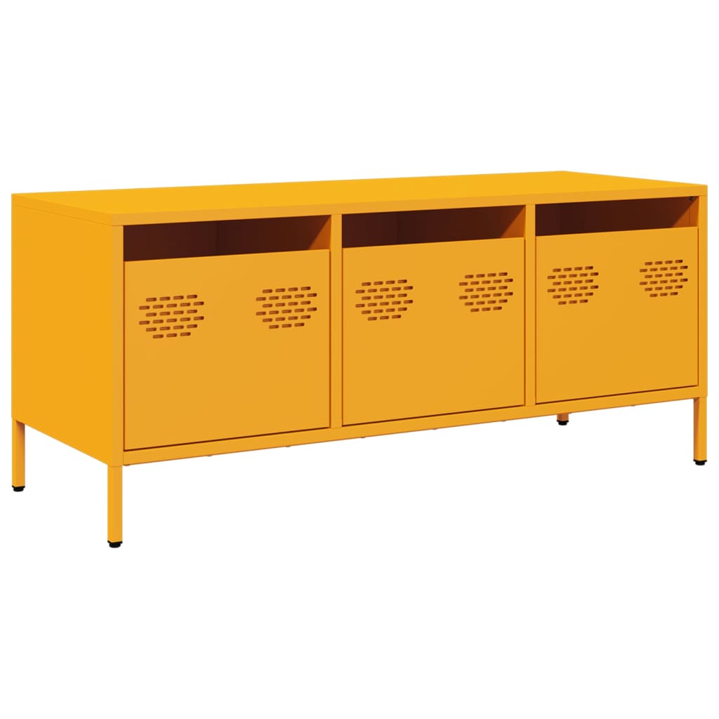 Meuble TV jaune moutarde 101,5x39x43,5 cm acier laminé à froid - XIOS
